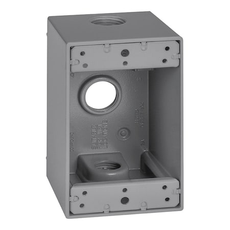 Sigma Engineered Solutions Electrical Box, Outlet Box Type, 1 Gang, Die-Cast Metal, Rectangular Shape 14255